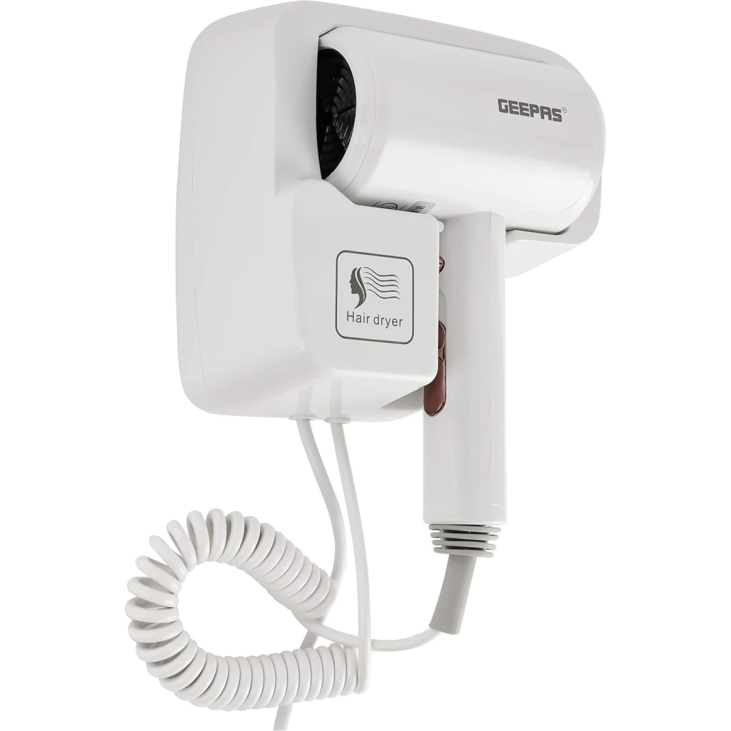 Geepas Wall Mount Hair Dryer GHD86073 - 1200W Hotel Style