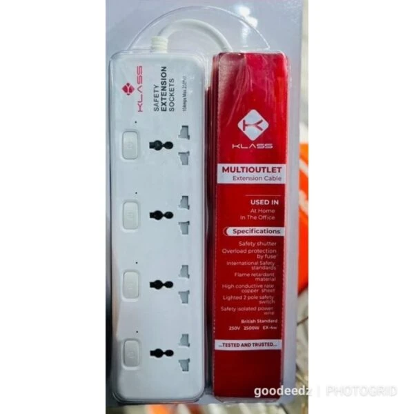 Klass KL-4W-EX 4 way Kl-Power Extension [3 Meter Cable Length]