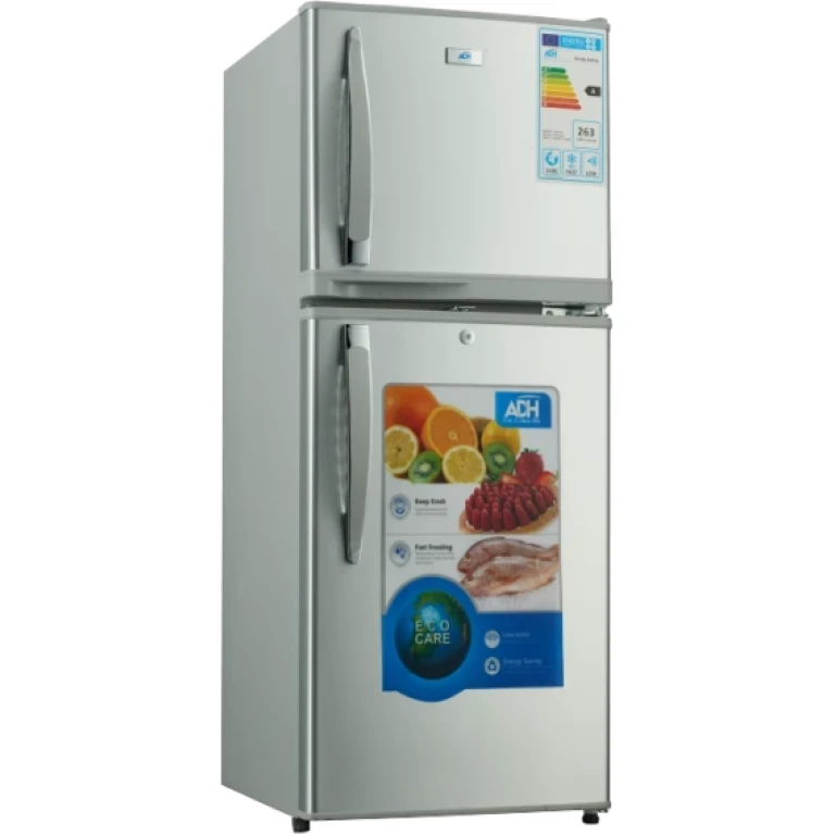 ADH 138 ADH 138L Solar Powered DC Refrigerator | Double Door - Silver