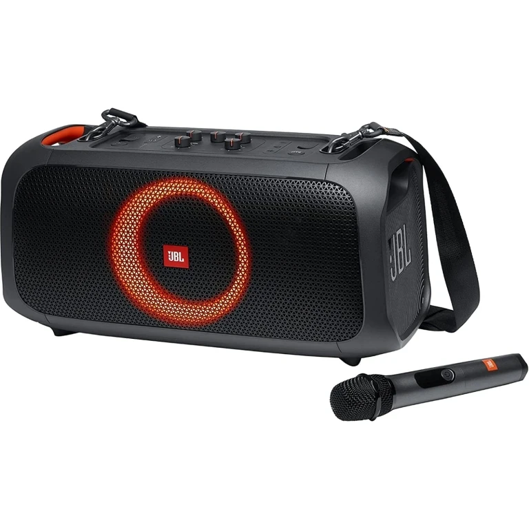 JBL PartyBox On-The-Go | Wireless Mic & Light Show