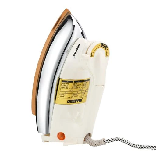 Geepas Heavy Duty Dry Iron GDI23011 - Golden Teflon Plate