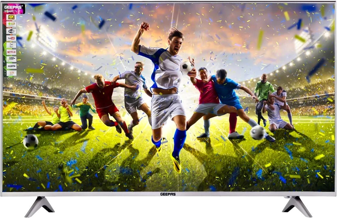 Geepas 55-inch 4K UHD Smart LED TV GLED5549 - Frameless, DVBT2/S2, Eshare