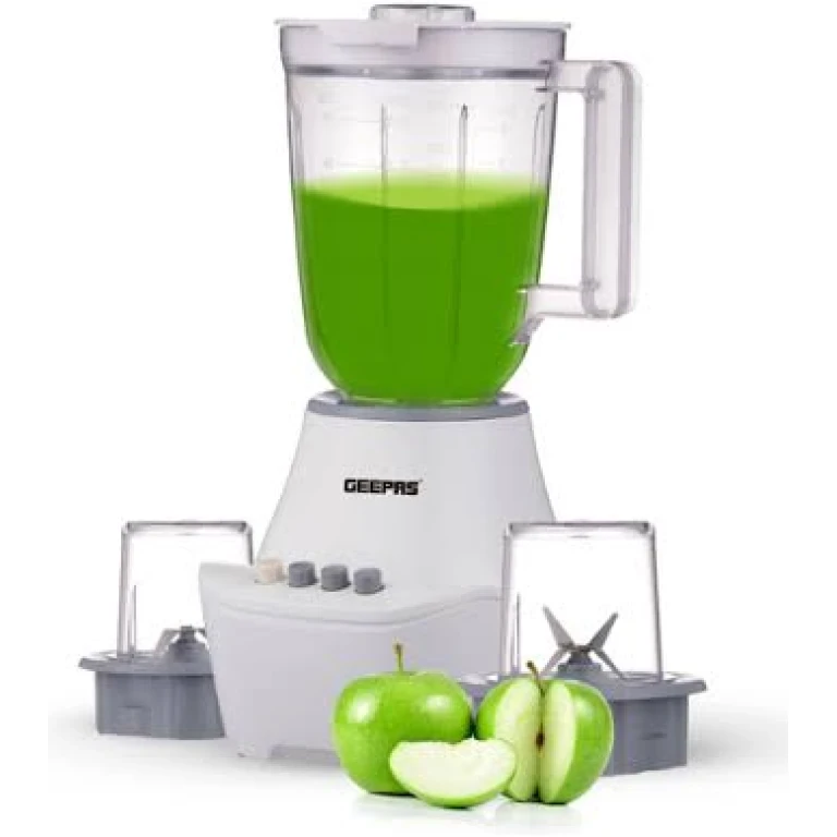 Geepas 3-in-1 Blender GSB6104 - 1.5L Unbreakable Jar, 400W