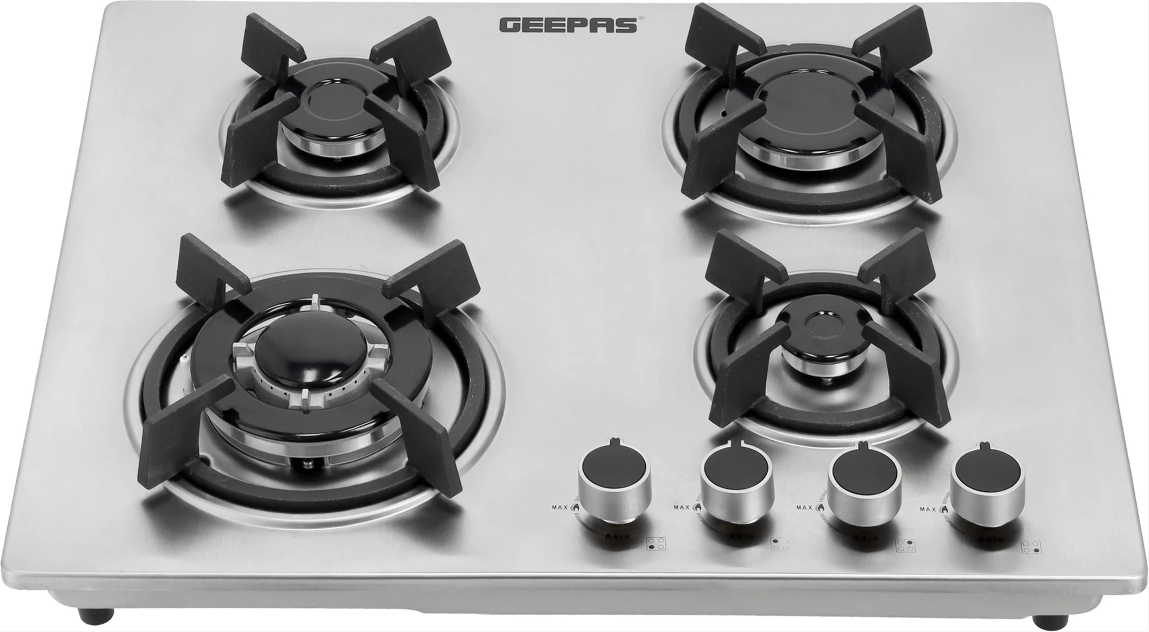 Geepas 4-Burner Built-in Gas Hob GGC31026 - Stainless Steel