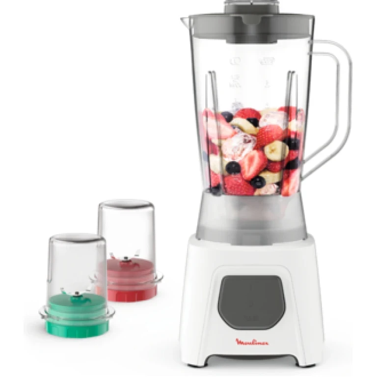 Moulinex 3-in-1 Blender | 450W, Grinder & Chopper | 1.5L Jug + Grinder + Chopper, Ice Crushing