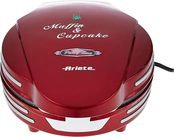 Ariete Party Time Muffin & Cupcake Maker | Red, Non-Stick