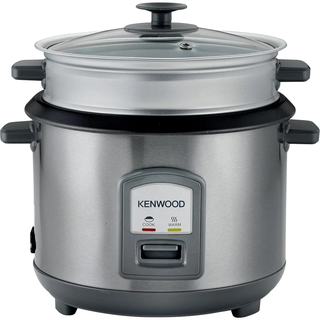 Kenwood RCM45 1.8L Rice Cooker with Steamer | Silver, 700W - Durable Cooking Solution