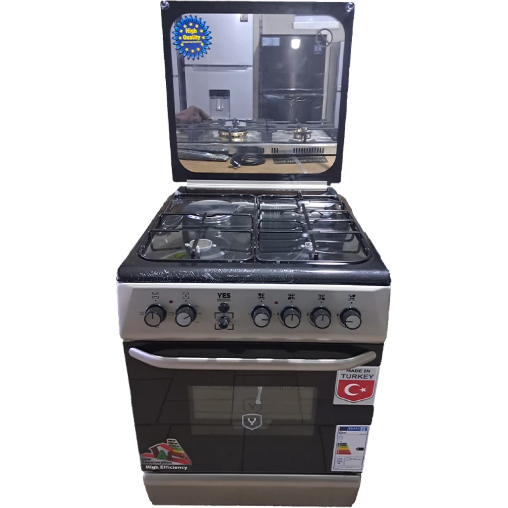 Yes 1 electric, 3 gas burners cooker YS-6631GTG 60x60 CM