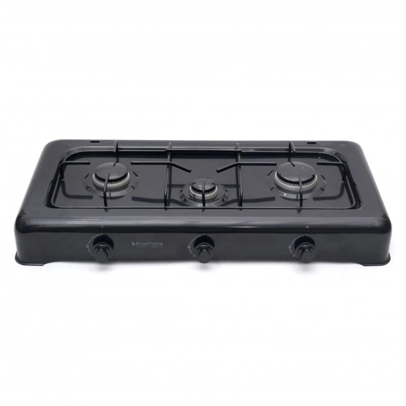 Blue Flame 3-Burner Desktop Gas Cooker - O-300JB desktop 3 gas burners -black colour
